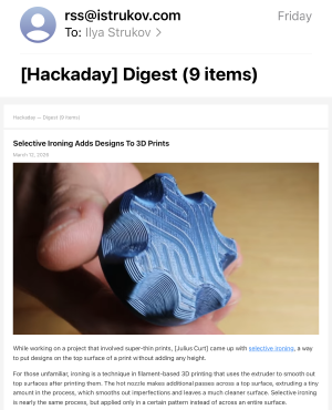 mail.app screenshot with an email showing mailfeed digest